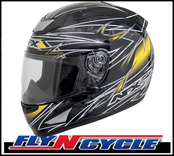 Afx fx-95 yellow line small full face motorcycle helmet dot ece sml sm