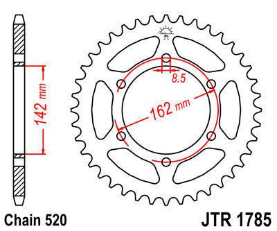 Jt sprocket rear 48t steel fits suzuki pe175 z,d,e 1982-1984