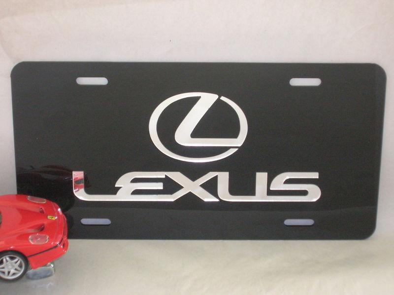 Lexus inlaid  license plate blk acrylic w/ mirror lexus