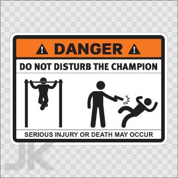 Decals sticker sign signs warning danger caution stay away champion 0500 z37ag