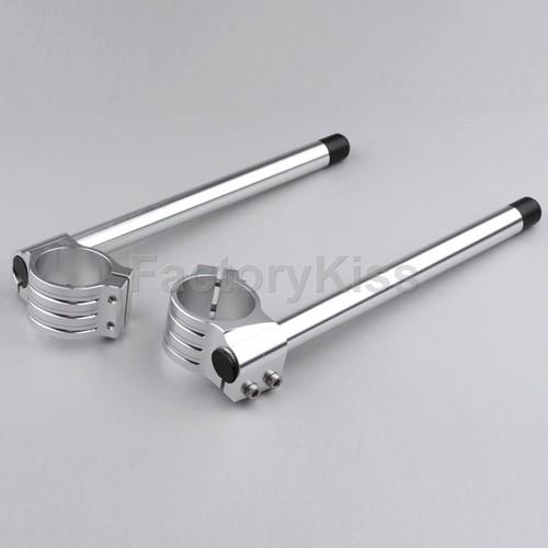 Gau motorcycle cnc clip on handle bar for kawasaki zx6r 03-08 silver