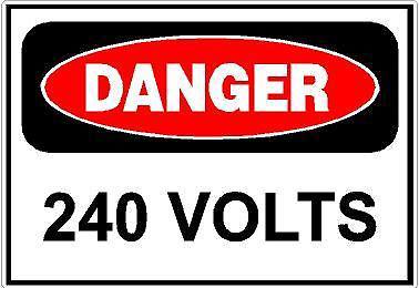 Danger- 240 volts decal