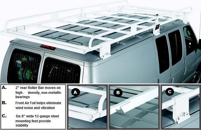 Heavy duty steel cargo carrier rack - for 1996 & newer chevy/gmc full size vans