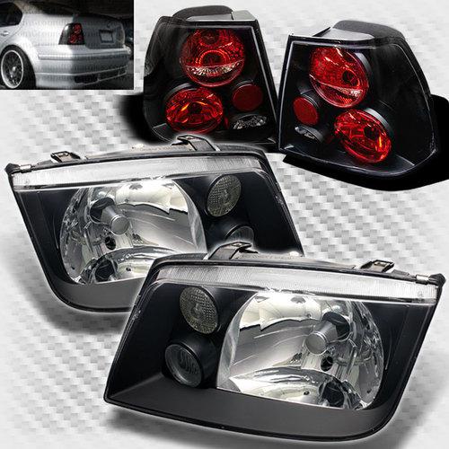 99-05 vw jetta headlights+tail lights lamp head light pair new set replacement