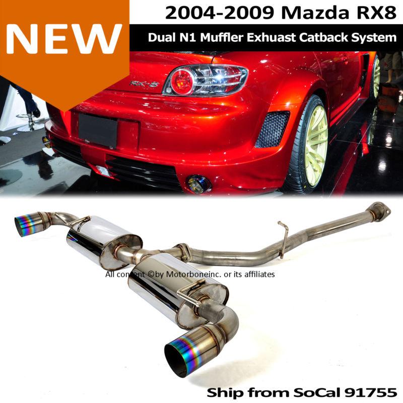 Mazda rx8 04-09 catback exhaust muffler system polished rear tail burn tip n1