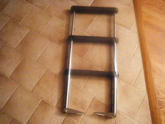 Stainless steel 3 step windline marine boat collapsible ladder new