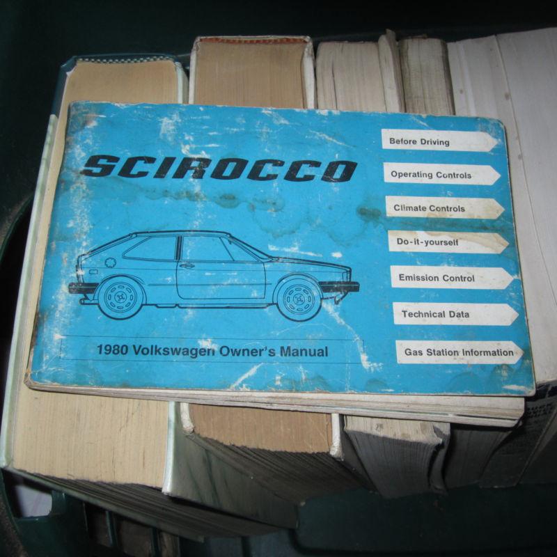Scirocco 1980 volkswagen owner's manual