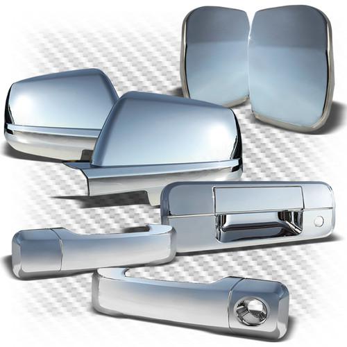 07-13 tundra double cab chromed door handle + tailgate handle + mirror cover set