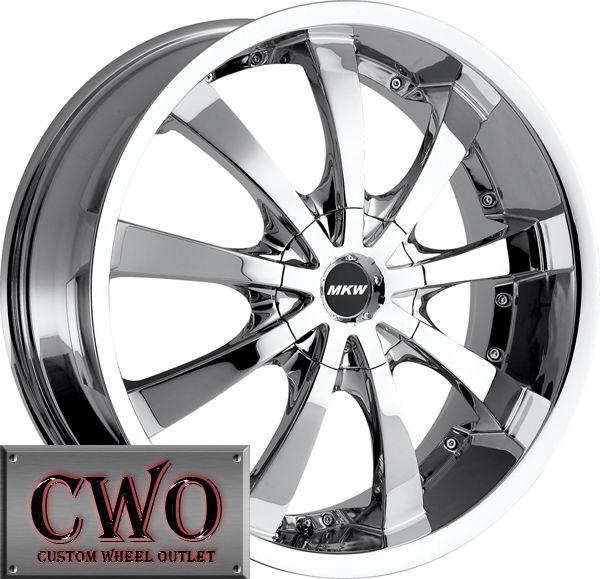 22 chrome mkw m102 wheels rims 5x114.3/5x120 5 lug bmw nissan toyota honda