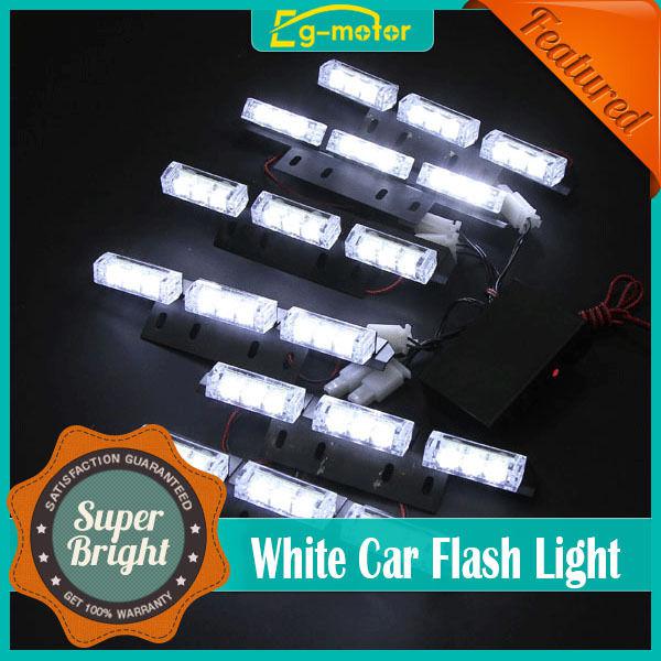 54-led white 3-modes emergency strobe lights deck falshing flash car truck lamp