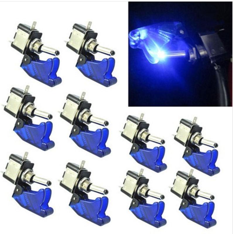 10pcs blue illuminated switch spst on-off toggle switch