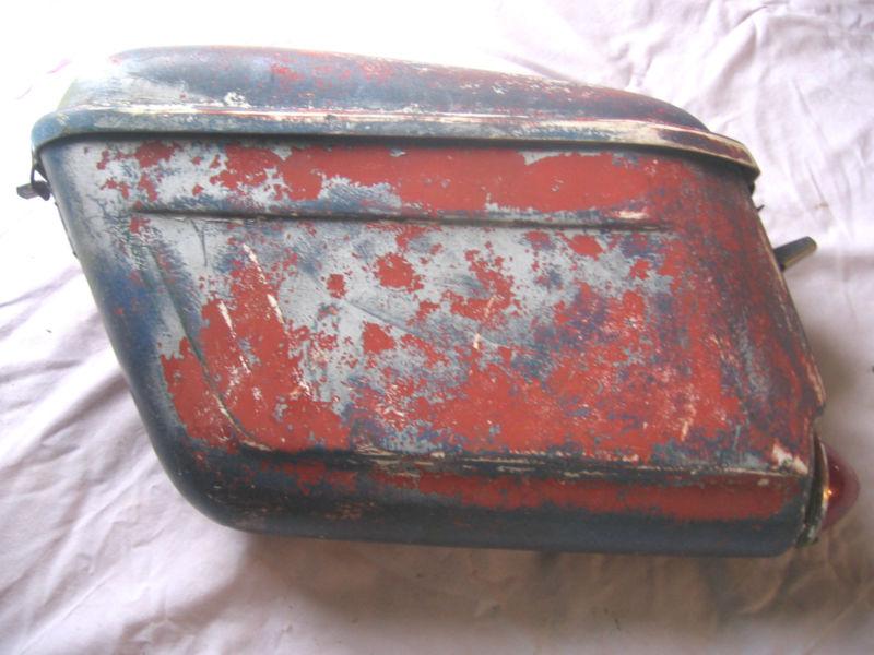 Vintage buco motorcycle fiberglass left side saddlebag with lid