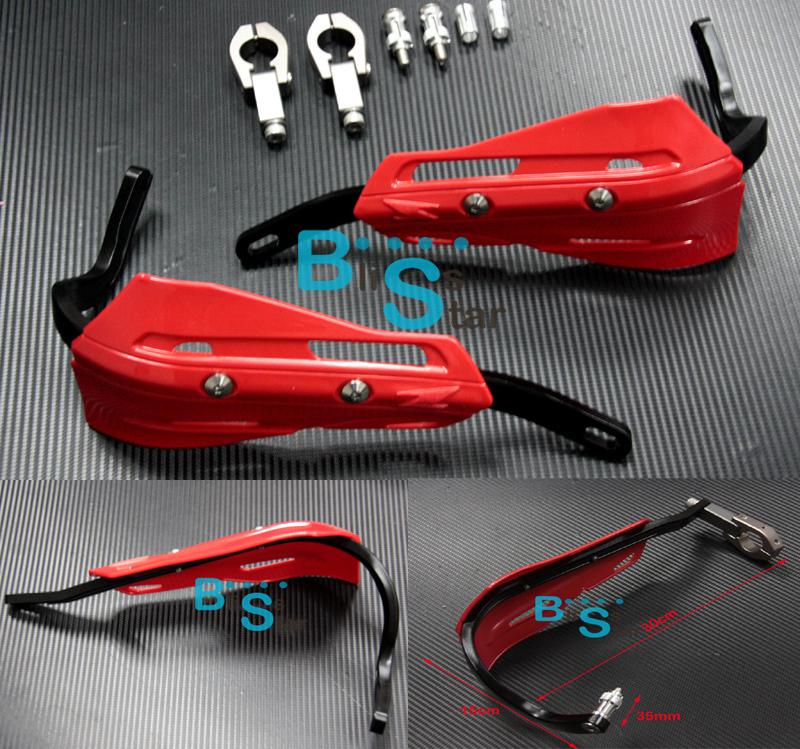 Red 7/8" dirt bike dirtbike atv motorcycle brush bar hand guards handguard