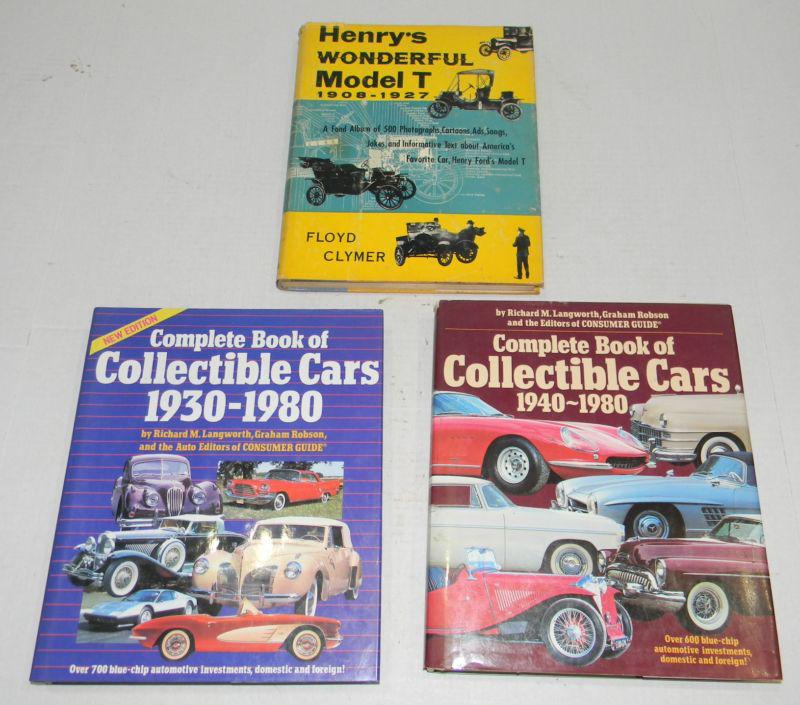 Complete book of collectable cars 1930 - 1980, 1940- 1980, henry's "t" books (3)