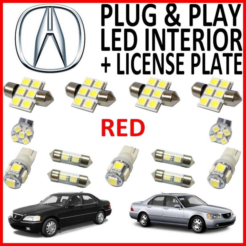 13 piece super red led interior package kit + license plate tag lights ar3r