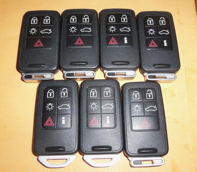 Lot of 7 volvo s60 s80 v70 xc60 xc70 smart key keyless remotes fobs 5wk49266