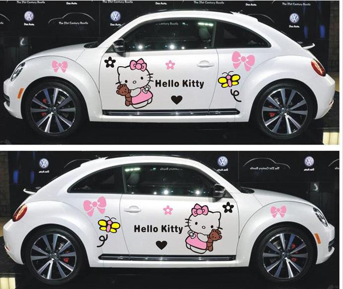 Left+right hello kitty vinyl car truck sticker decal graphics 