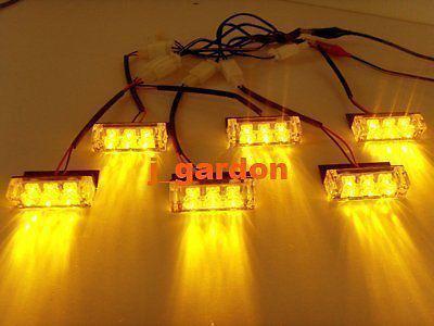 Dc12v new car truck flashing 6x 3 led (18 led) strobe amber light grill light