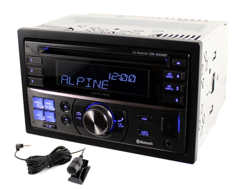 Alpine cde-w235bt double din cd iphone usb bluetooth car receiver