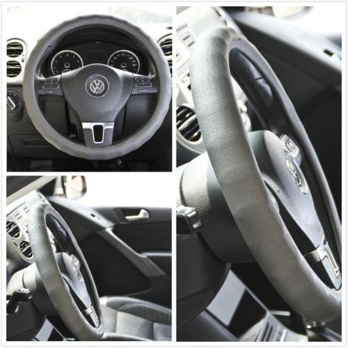 Steering wheel cover gray pvc leather perforation style brand new 58002a