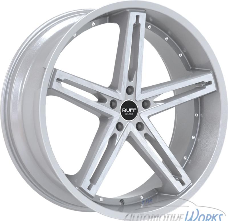 20x10 ruff r359 5x114.3 5x4.5  +45mm silver machined rims wheels inch 20"