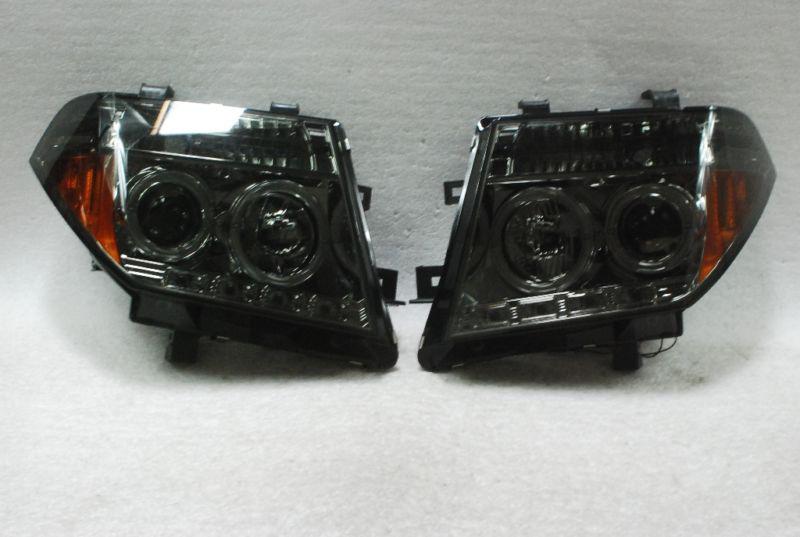 05-08 nissan frontier pathfinder dual halo projector led smoke headlights