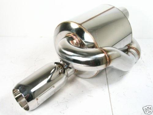 Obx 2.5'' twin loop universal mugen style exhaust muffler all cars