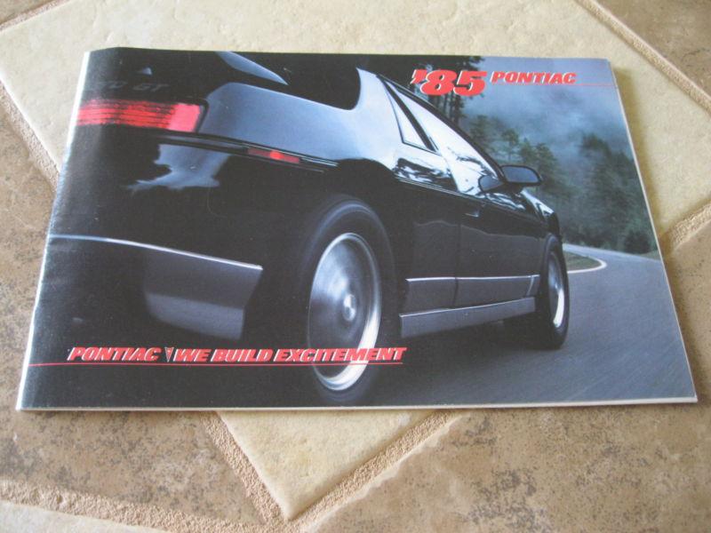 1985 pontiac full line sales brochure  includes firebird and fiero