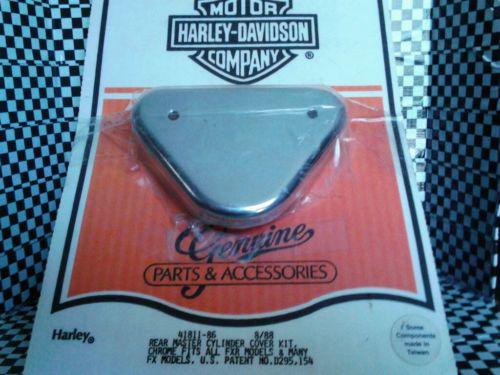 Vintage harley-davidson chrome rear master cylinder cover fxr/fx