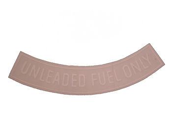 1979-1993 ford mustang 3" unleaded fuel only curved decal (white)