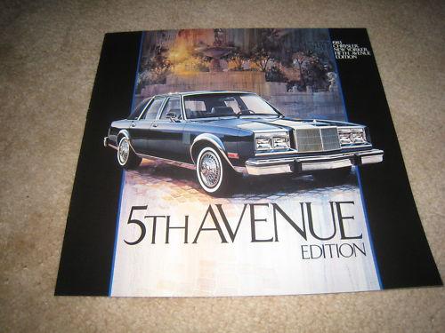 1983 chrysler new yorker 5th avenue sales brochure dealer literature