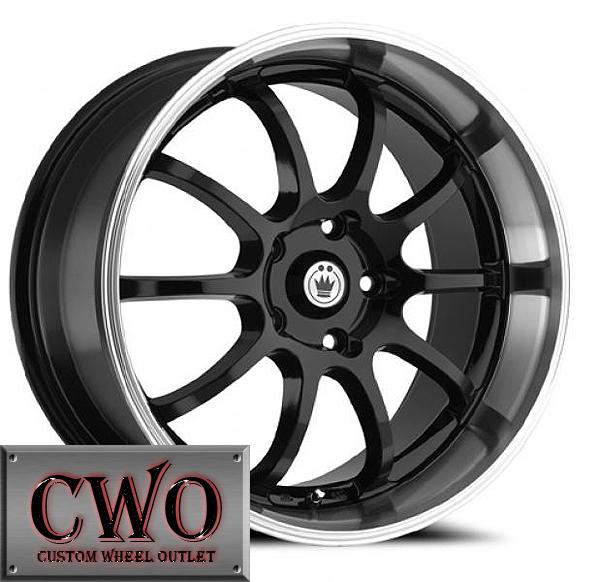 17 black konig lightning wheels rims 5x100/5x114.3 5 lug eclipse altima jetta tt