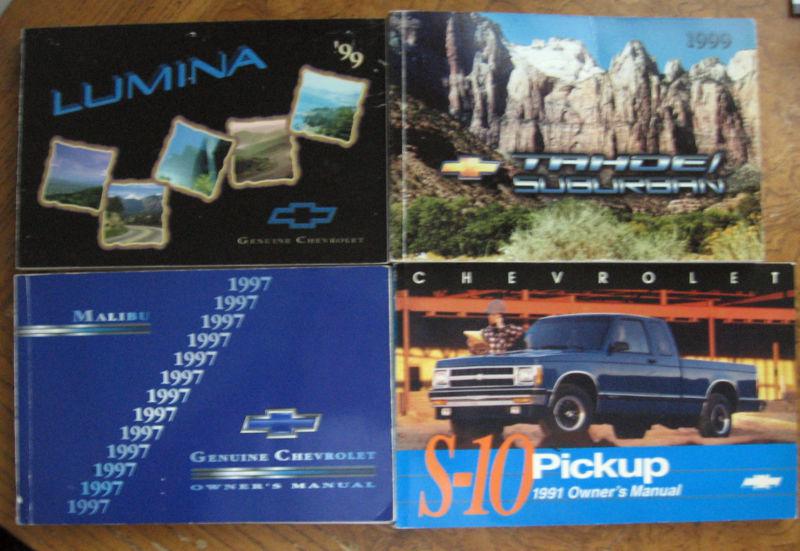 Assortment of chevrolet trucks owner's manuals lot of 4