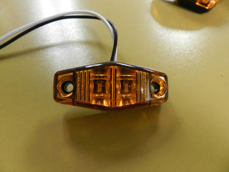 (1) led light 2 diode amber 1x2.5 surface mount clearance side marker trailer 