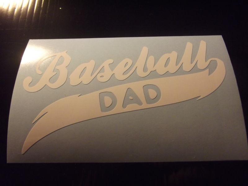 Baseball dad vinyl window decal sticker (ribbon)