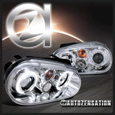 99-06 volkswagen golf gti mk4 chrome halo projector fog drl headlights