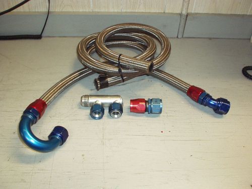 1 lot ofstainless braided hose &amp; fittings  -16, sprint car, stock car, midget