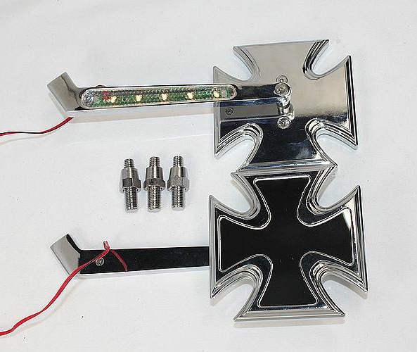 Chrome led turn signals mirrors for harley honda kawasaki suzuki yamaha