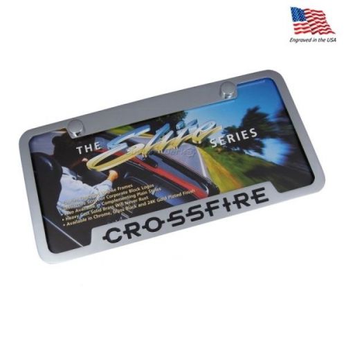 Chrysler crossfire notched chrome license plate frame