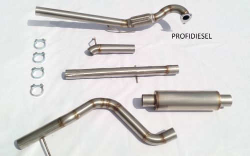 Profidiesel complete turbo back exhaust 1.9tdi vw audi (2.5&#034;) stainless steel