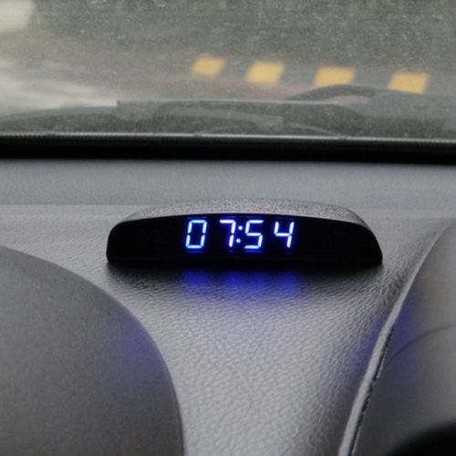 Car auto lcd digital clock thermometer temperature voltage meter monitor