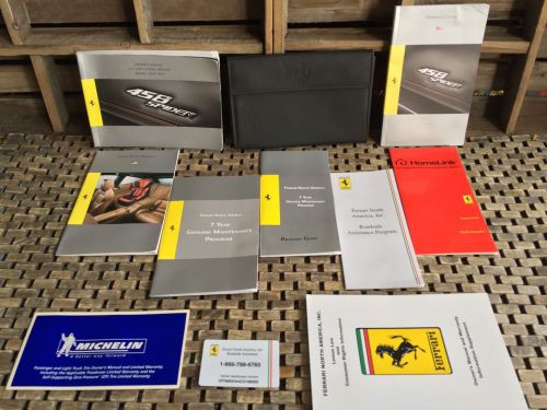 2012 ferrari 458 spider owners manual genuine leather case pouch ((clean set))