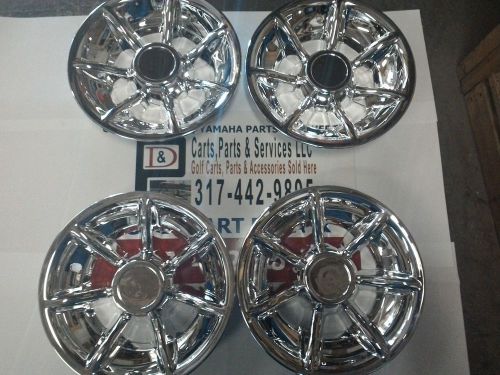 Golf cart 10&#034;rhox 7 spoke chrome hub caps wheel covers set of 4 cap-0060