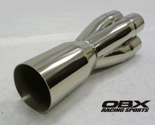 Obx universal 4-1 straight thru merge collector exhaust 1 7/8&#034; id - 3&#034; od