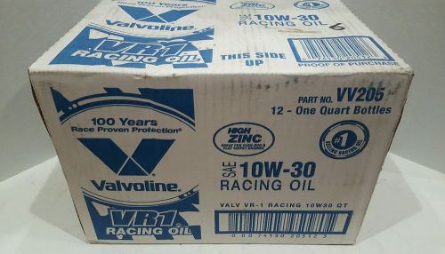 Valvoline vv205 vr1 racing formula sae 10w-30 turbo approved motor oil - 1 quart
