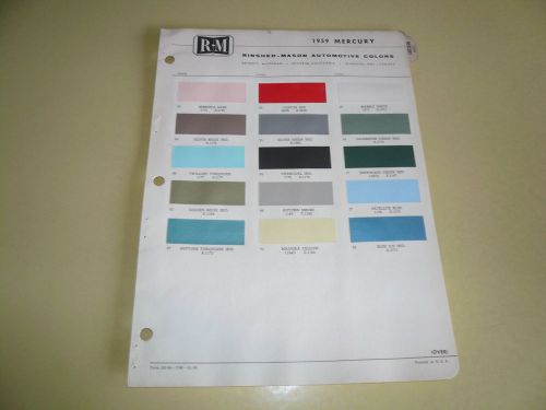 1959 mercury r-m rinshed-mason color chip paint sample - vintage