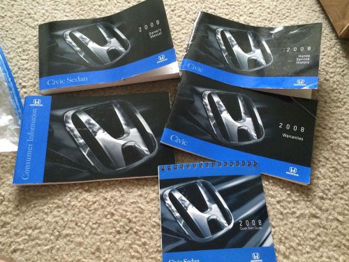 08 2008 honda civic e-xl sedan owners manual set