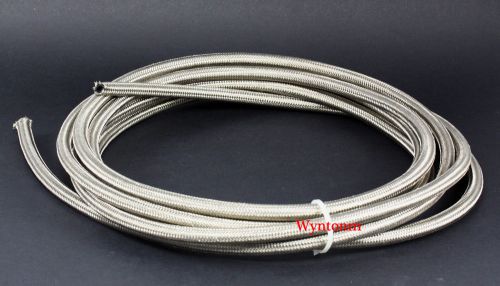 4 an braided stainless steel hose turbo oil feed fuel gas vacuum line 1500 psi