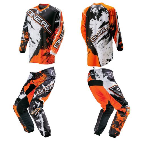 O&#039;neal element orange motocross mx off-road dirtbike gear jersey pants combo