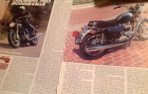6 pages vintage motorcycle road test  1981 triumph 750 bonneville street